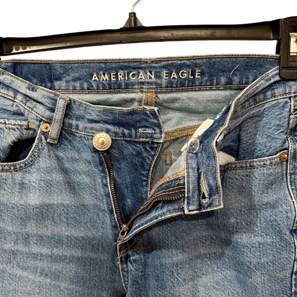 American Eagle Women’s High-Rise Blue Denim Straight-Leg Jeans Size 6 - Picture 4 of 9